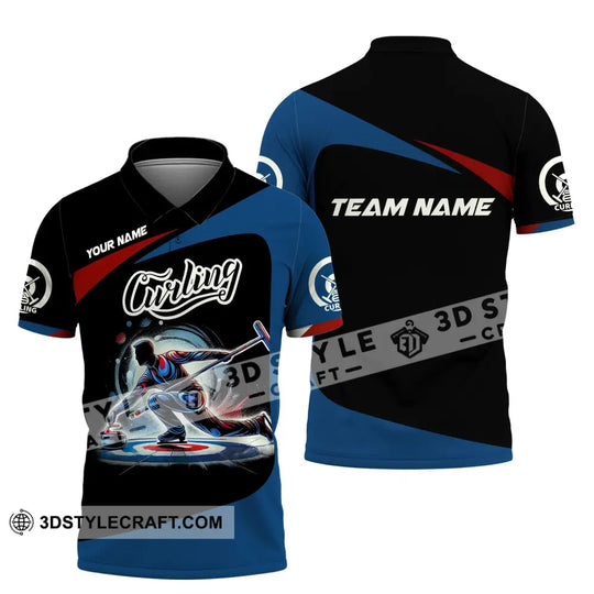 Man Shirt, Custom Name and Team Name Curling Shirt, Curling Team Apparel, Curling Gift style option 4