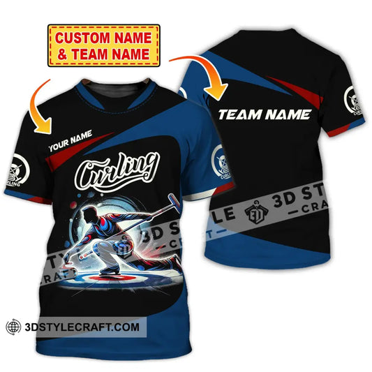 Man Shirt Custom Name And Team Curling Apparel Gift T-Shirt