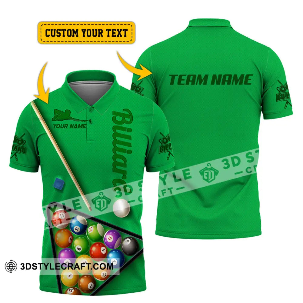 Man Shirt Custom Name And Team For Billiard Lover Hoodie Polo Long Sleeve T-Shirt