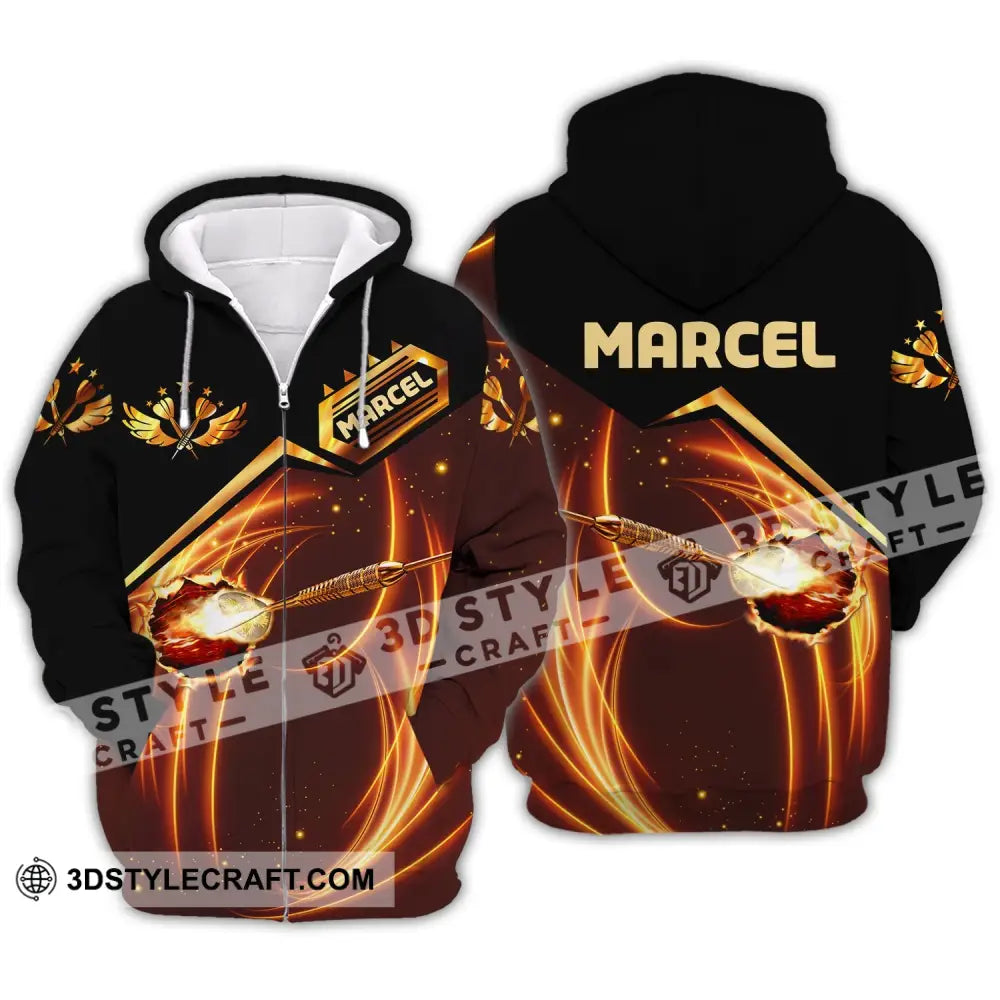 Man Shirt Custom Name Archery Polo Archer Hoodie Long Sleeve T-Shirt Gift For Lovers Zipper / S