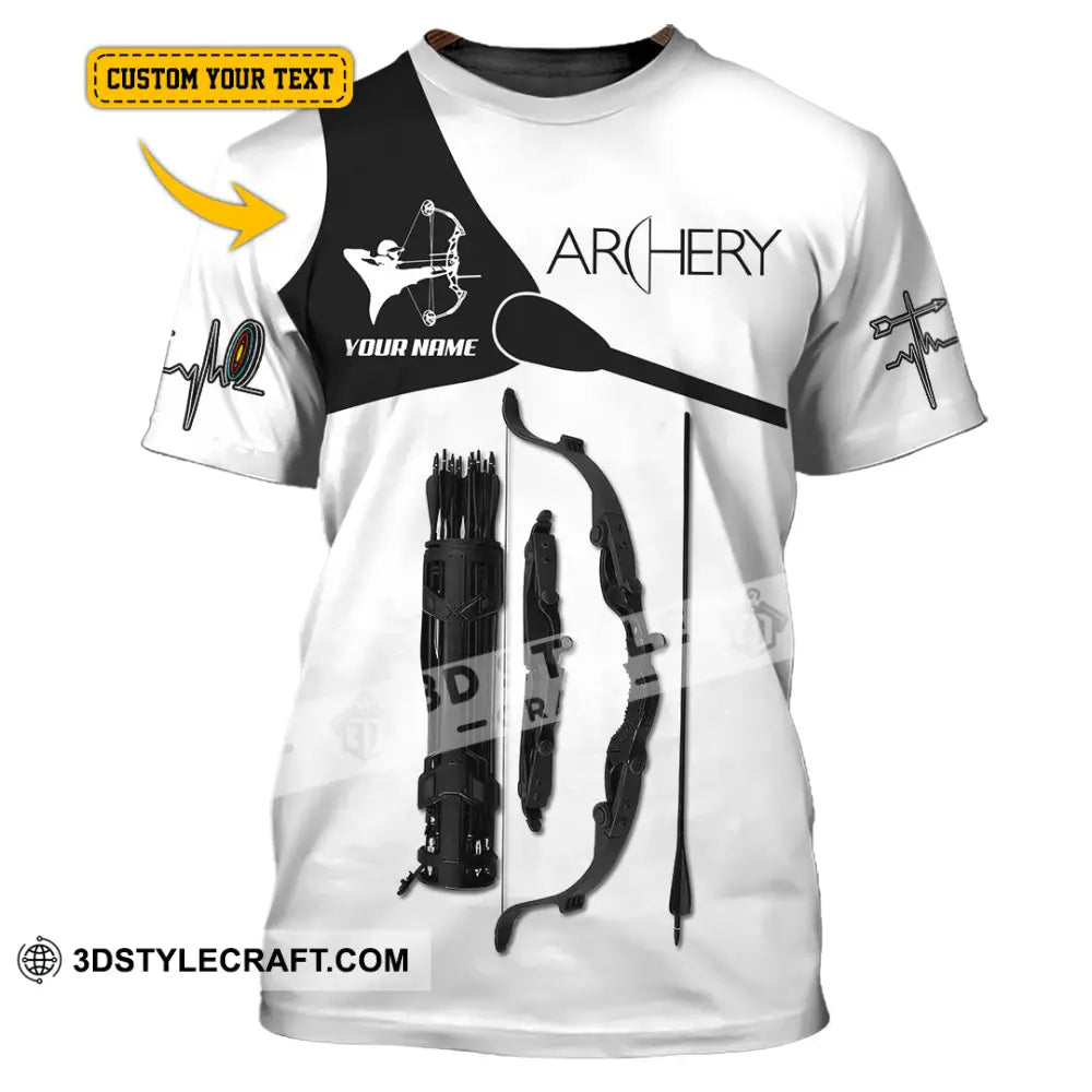 Man Shirt Custom Name Archery T-Shirt Archer Hoodie Long Sleeve Gift For Lovers T-Shirt