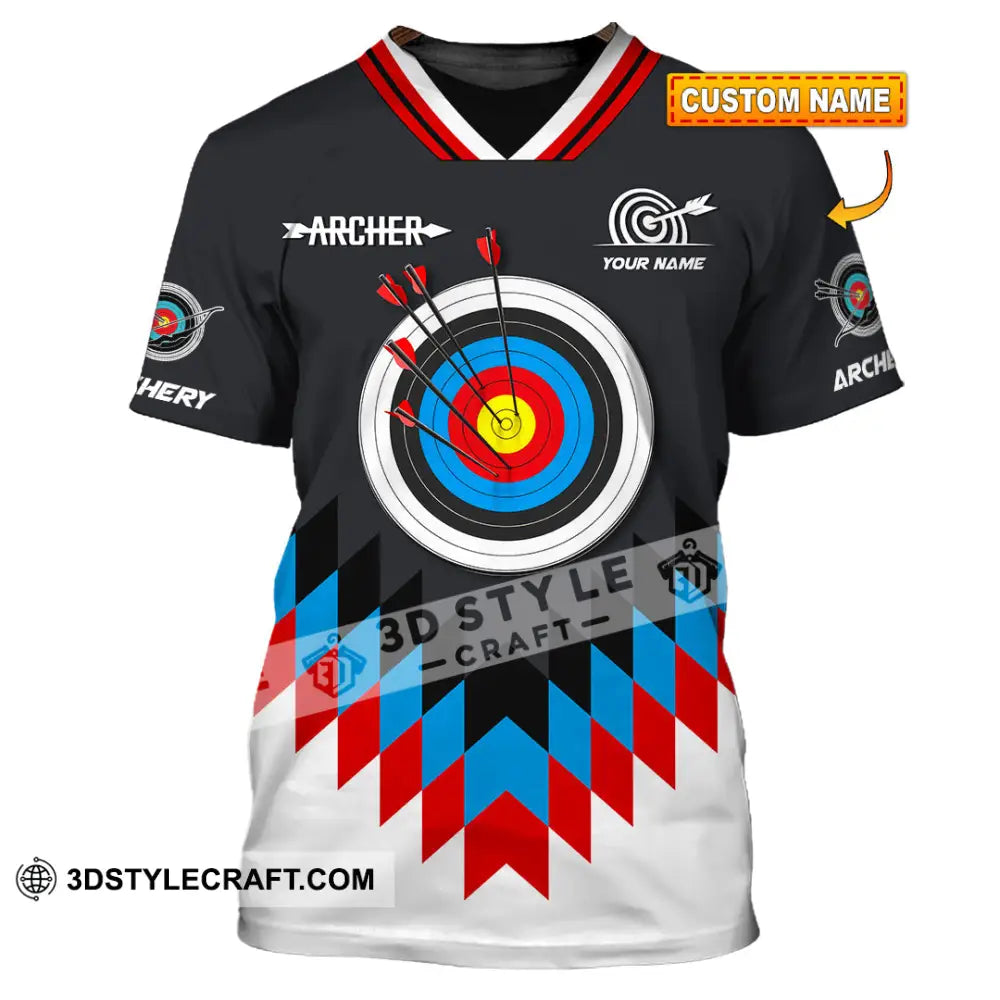 Man Shirt Custom Name Archery T-Shirt Archer Hoodie Long Sleeve Gift For Lovers T-Shirt