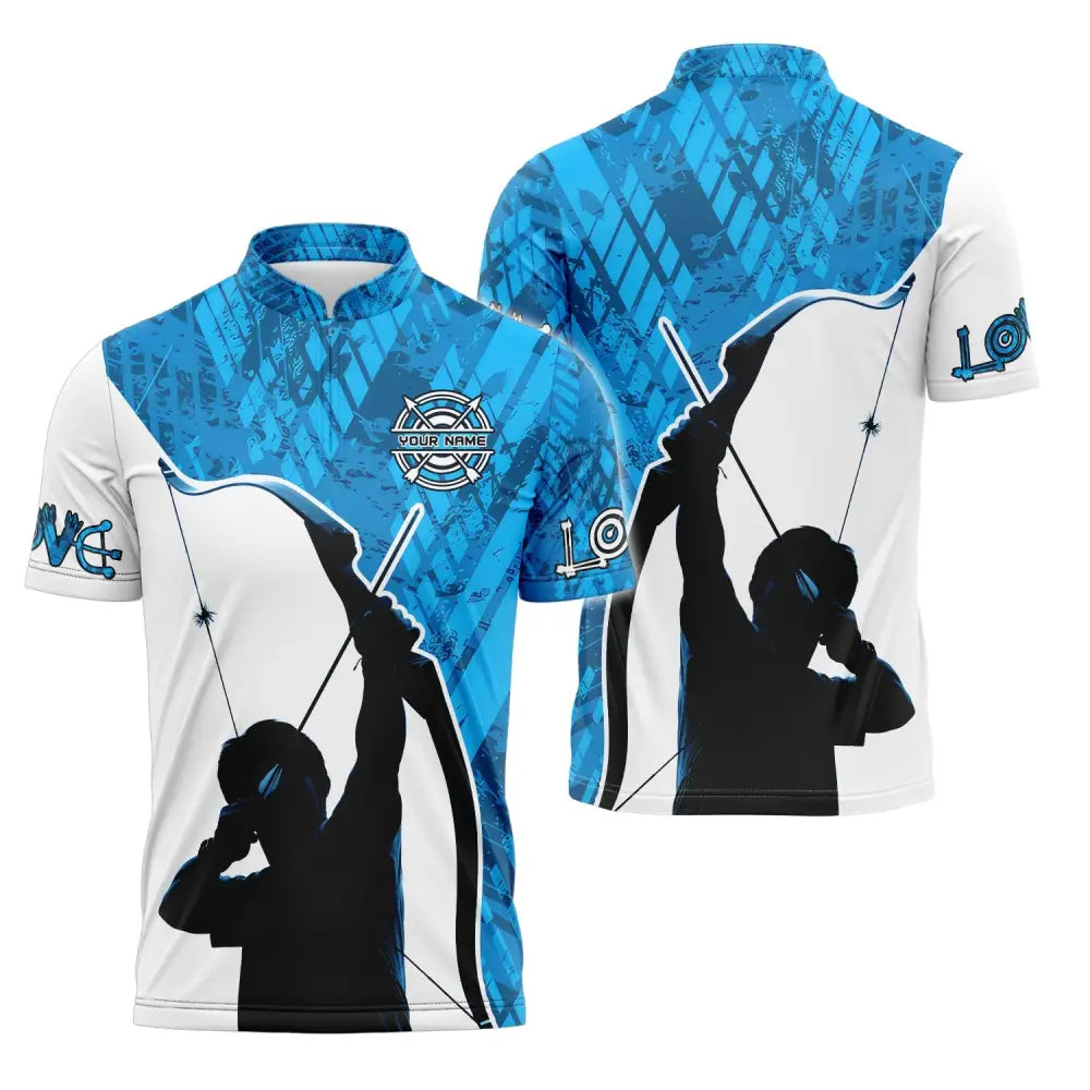 Man Shirt Custom Name Archery T-Shirt Archer Hoodie Long Sleeve Gift For Lovers Polo / S T-Shirt