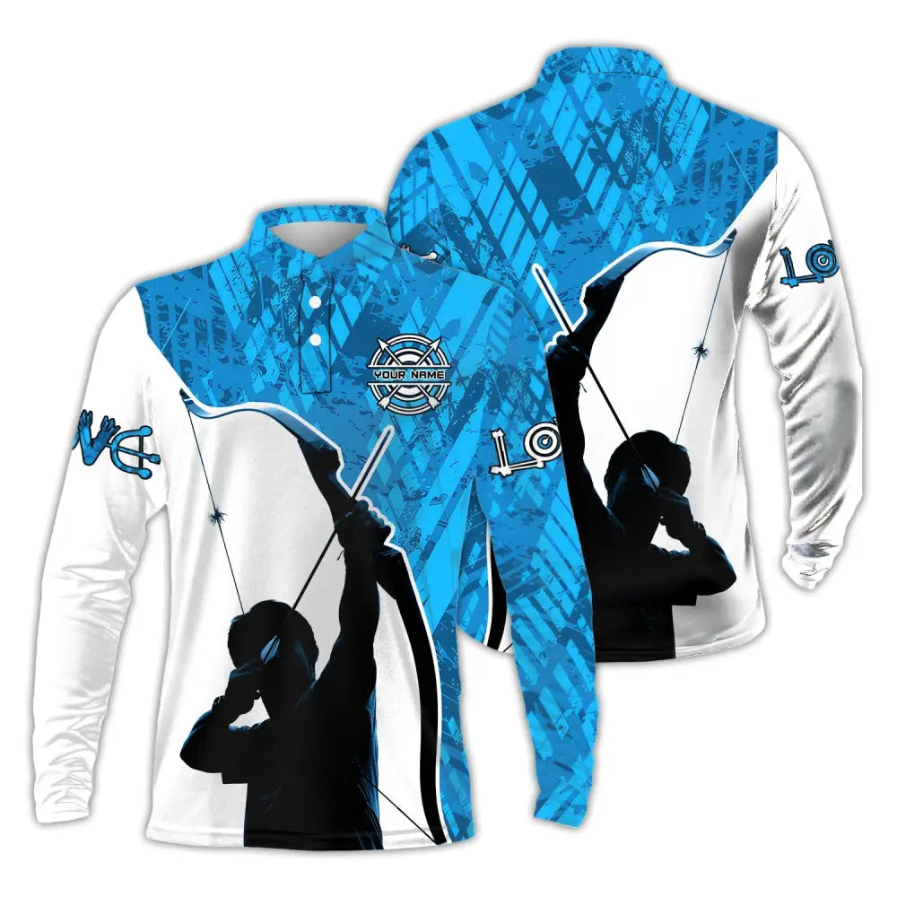Man Shirt Custom Name Archery T-Shirt Archer Hoodie Long Sleeve Gift For Lovers Polo / S T-Shirt