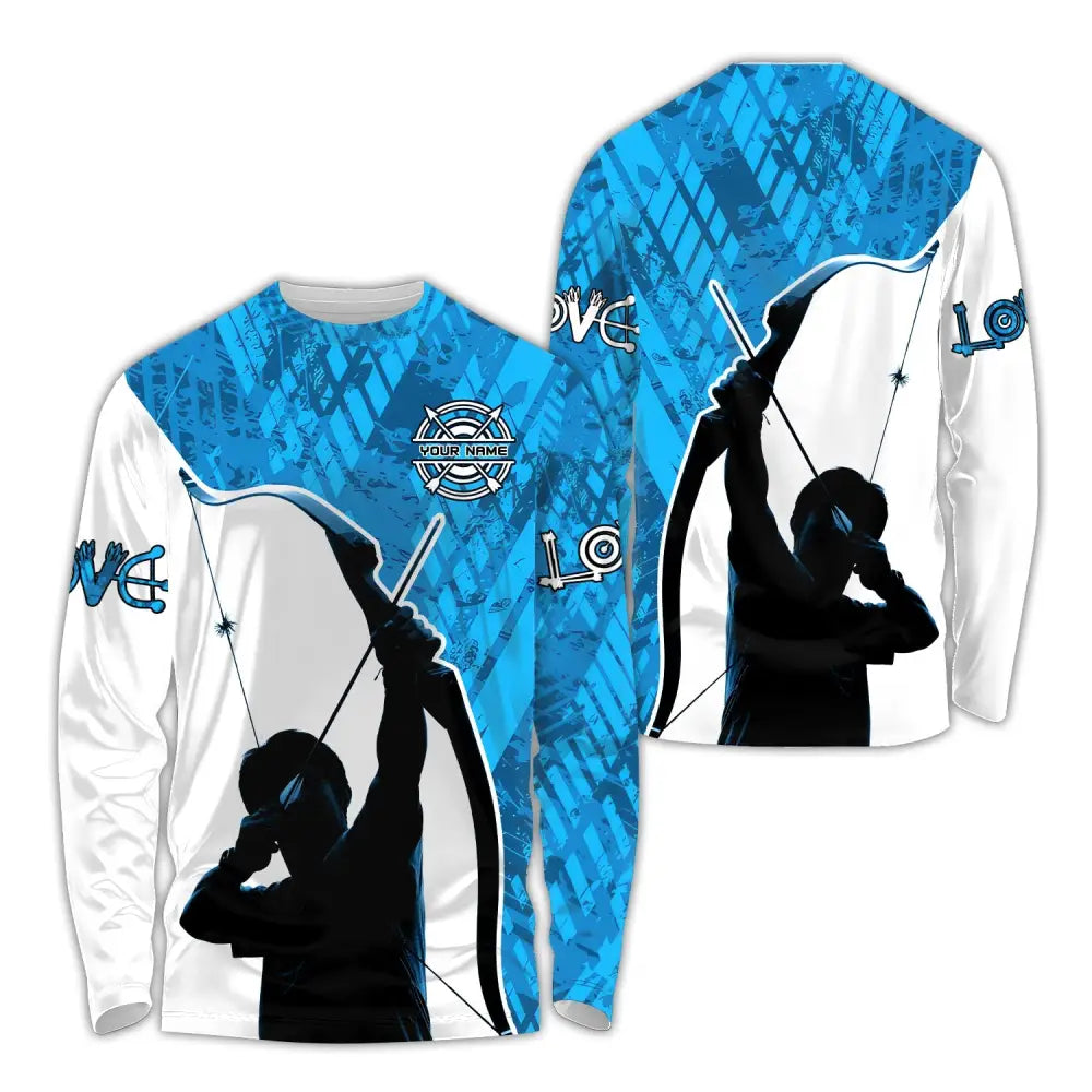 Man Shirt Custom Name Archery T-Shirt Archer Hoodie Long Sleeve Gift For Lovers / S T-Shirt