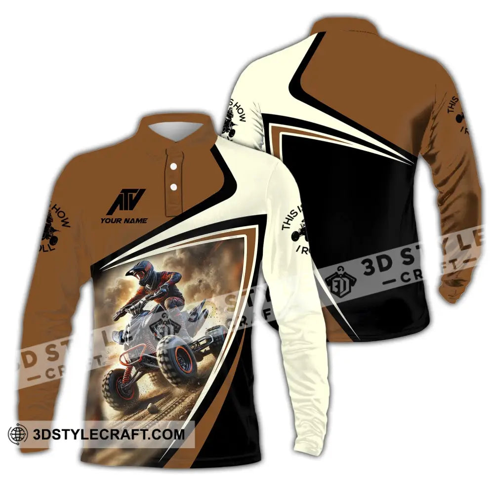 Man Shirt Custom Name Atv All Terrain Vehicle Hoodie Polo Long Sleeve / S T-Shirt