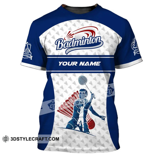 Man Shirt Custom Name Badminton T-Shirt Gift For Player / S