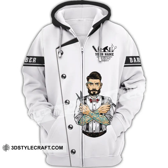 Man Shirt, Custom Name Barber Shirt, Hairstylist Apparel, T-Shirt For Barber Shop style option 3