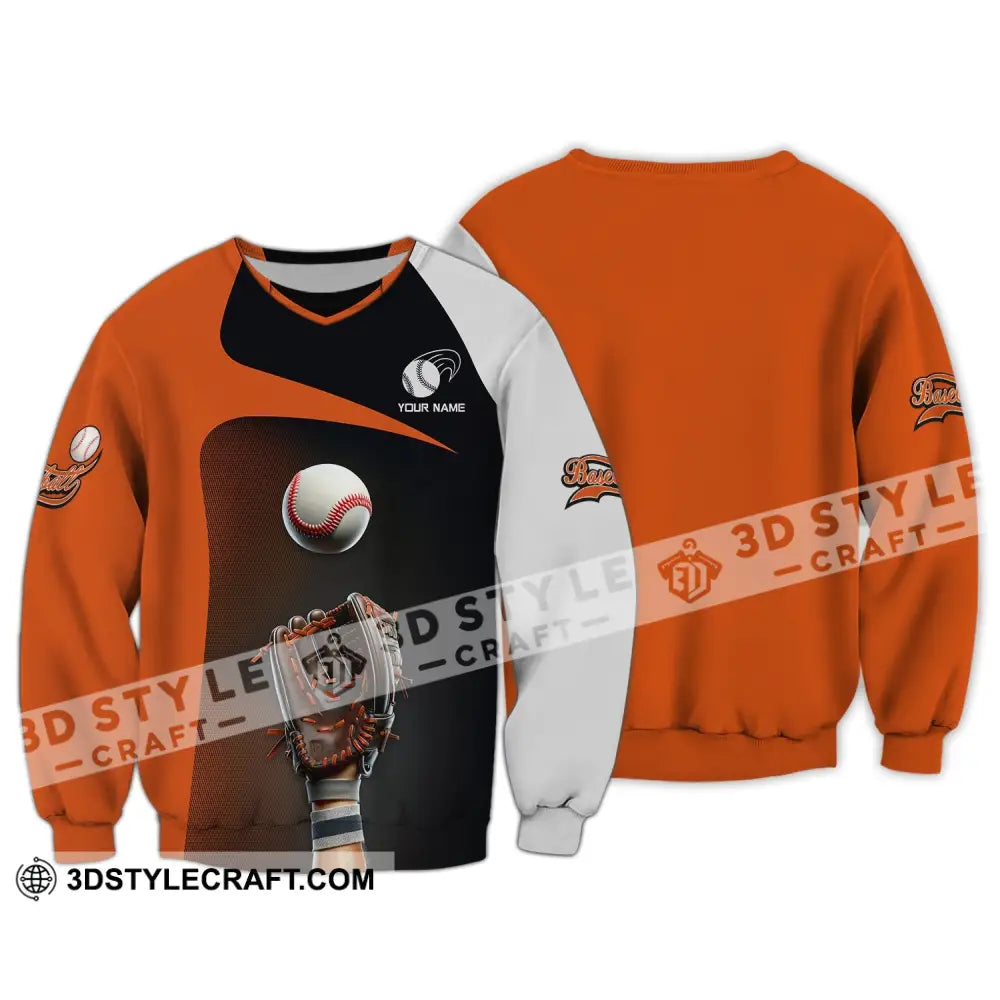 Man Shirt Custom Name Baseball T-Shirt For Team Gift Players Long Sleeve / S