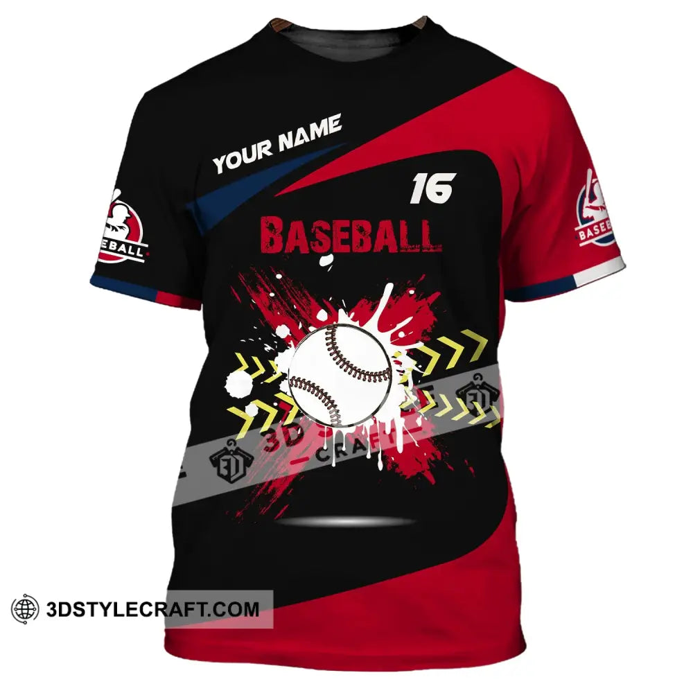 Man Shirt Custom Name Baseball T-Shirt Gift For Player / S