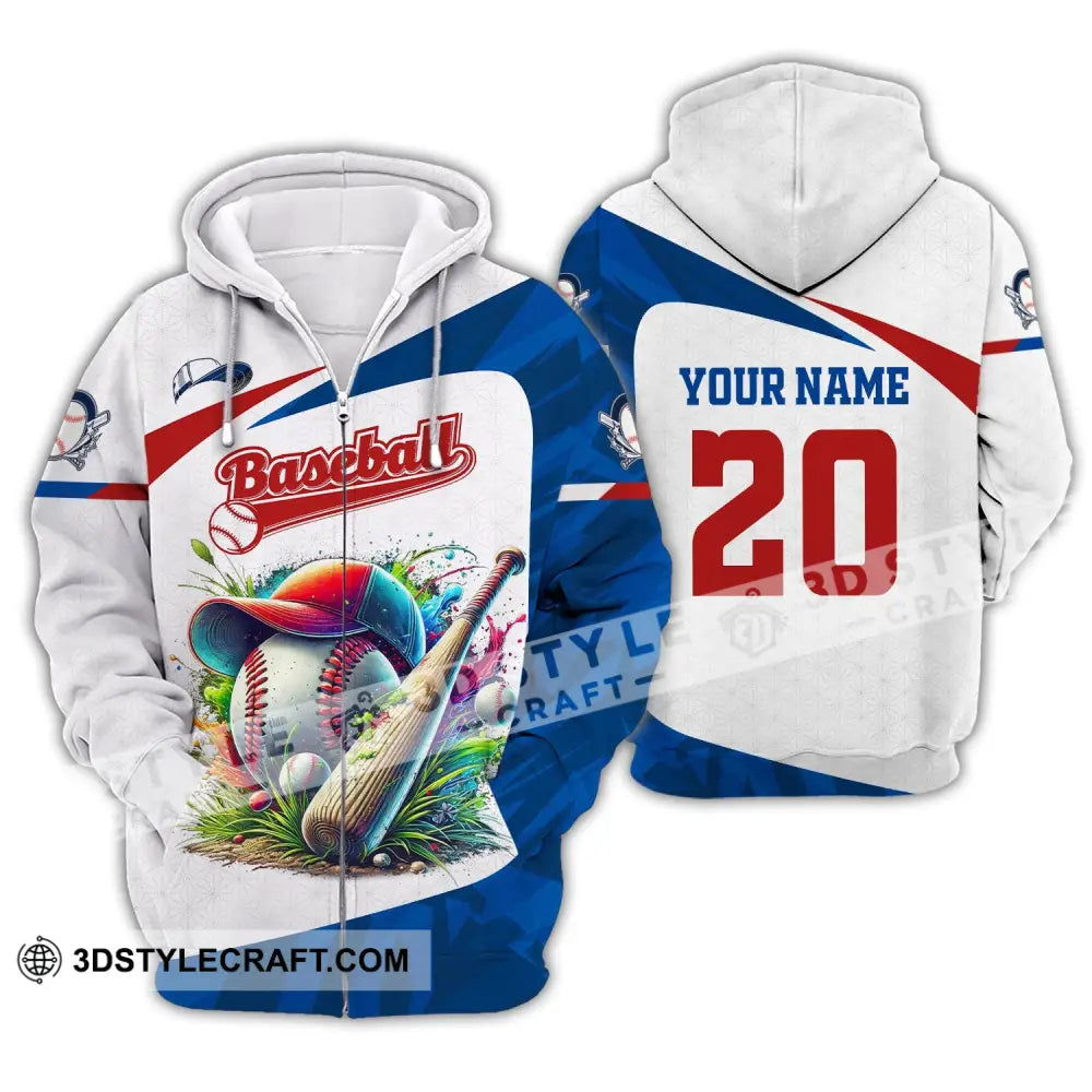 Man Shirt Custom Name Baseball Team T-Shirt Hoodie Long Sleeve Lover Apparel Zipper / S T-Shirt