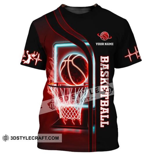 Man Shirt, Custom Name Basketball T-Shirt, Basketball Hoodie, Gift for Basketball Player style option 2