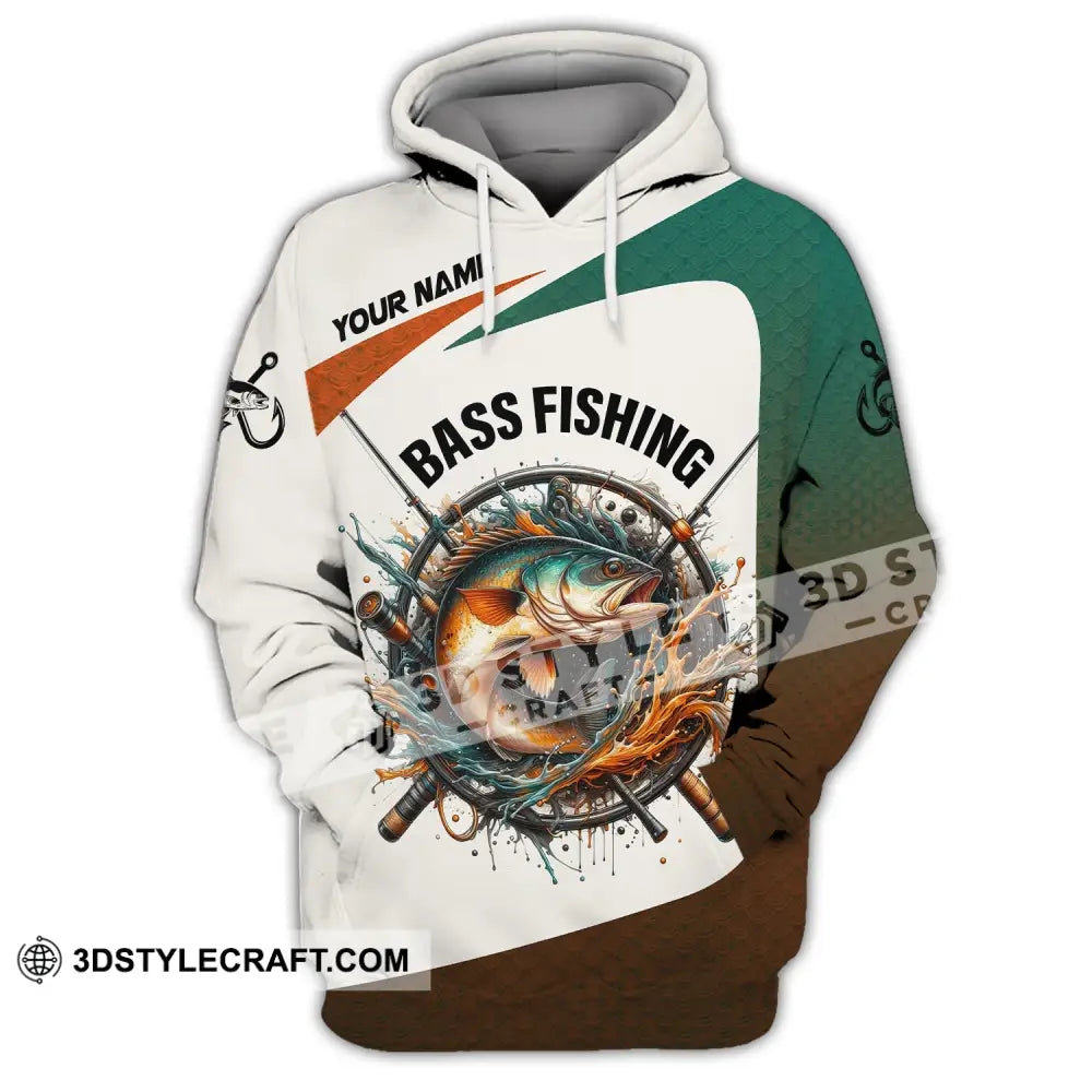 Man Shirt Custom Name Bass Fishing Lover Hoodie Polo Long Sleeve / S T-Shirt