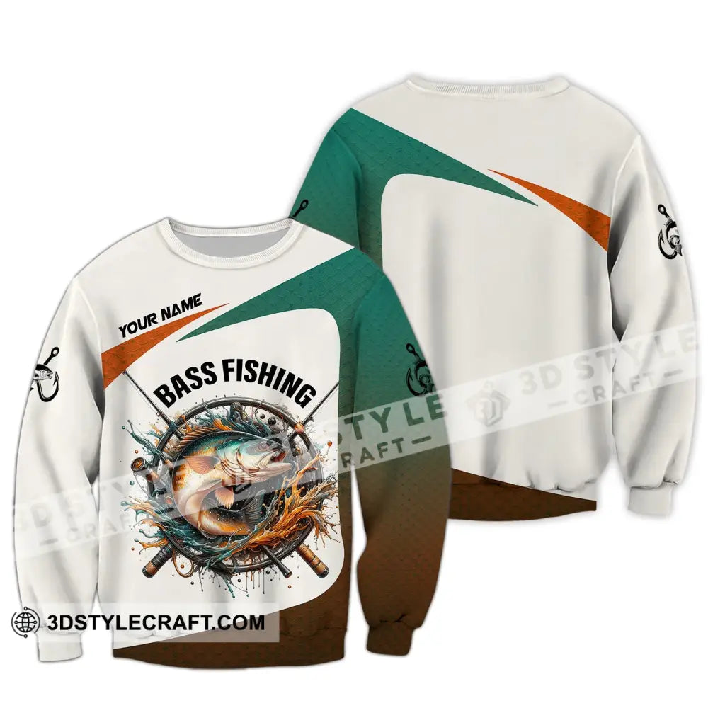 Man Shirt Custom Name Bass Fishing Lover Hoodie Polo Long Sleeve / S T-Shirt