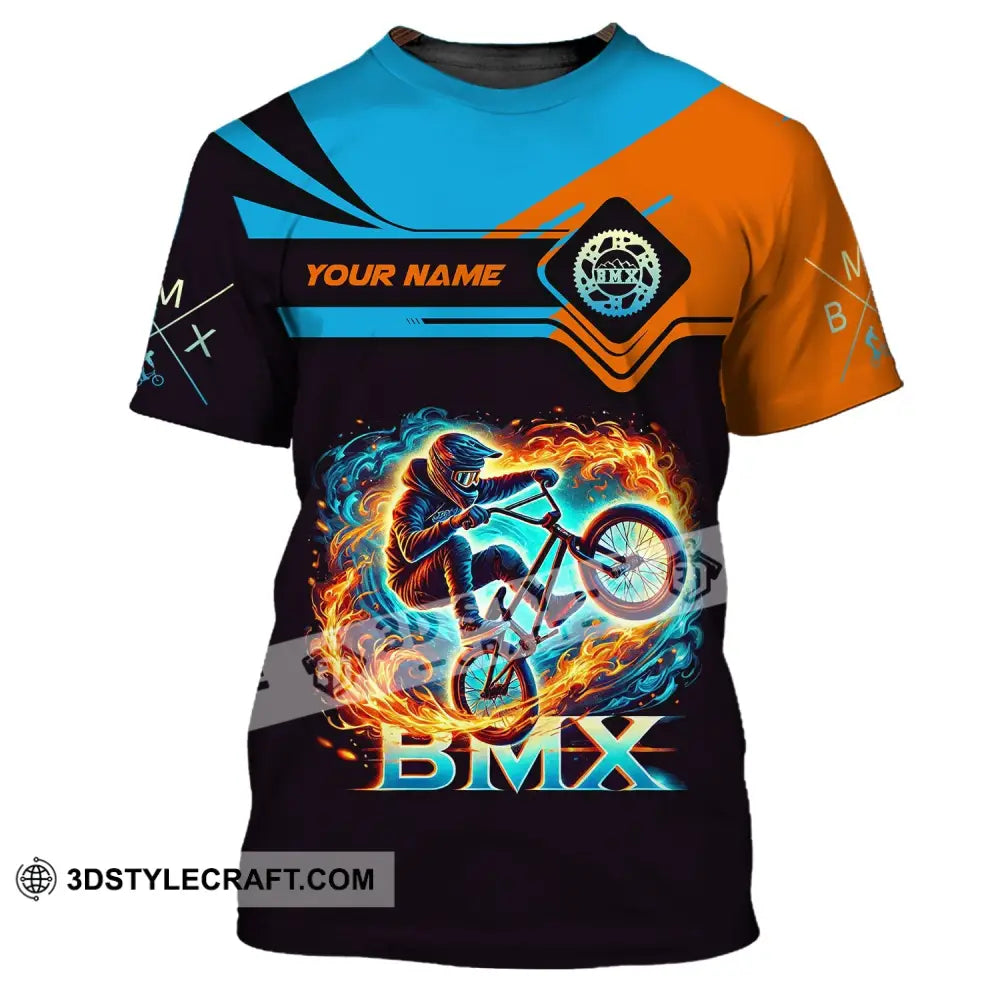 Man Shirt Custom Name Bicycle Moto Cross Bmx Polo Long Sleeve Hoodie T-Shirt / S T-Shirt