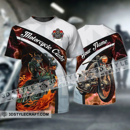 Man Shirt - Custom Name Biker Gang T-Shirt - Motorcycle Club - Skull Shirt style option 3