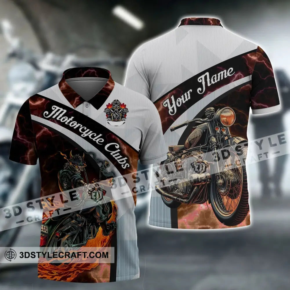 Man Shirt - Custom Name Biker Gang T-Shirt Motorcycle Club Skull Polo / S T-Shirt