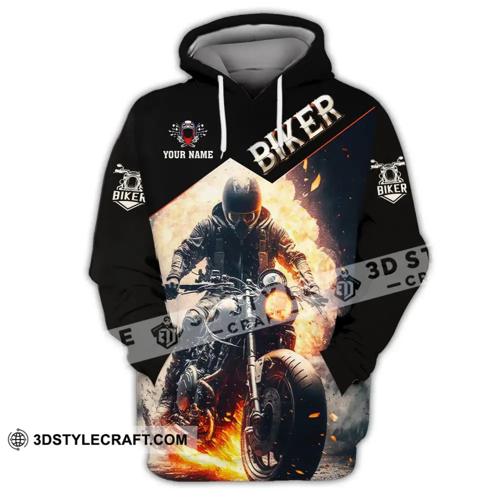 Man Shirt Custom Name Biker Hoodie Polo Long Sleeve / S T-Shirt