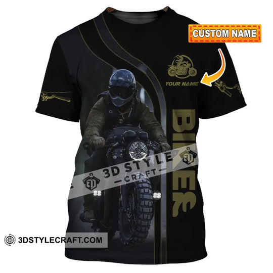 Man Shirt, Custom Name Biker Shirt, T-Shirt for Bikers, Bike Love Clothing style option 1