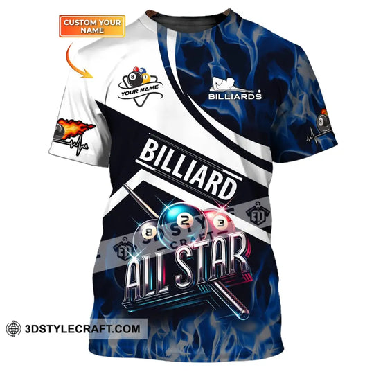 Man Shirt, Custom Name Billiards Shirt, Billiards All Star, Billiards Shirt, Shirt For Billiards Players style option 1