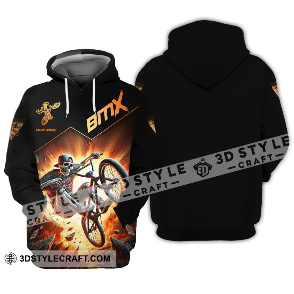 Man Shirt Custom Name Bmx Bike Gift Polo Hoodie Long Sleeve / S T-Shirt