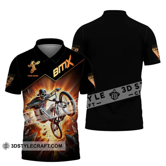 Man Shirt, Custom Name BMX Shirt, BMX Bike Gift, BMX Bike Polo Shirt Hoodie Long Sleeve style option 4