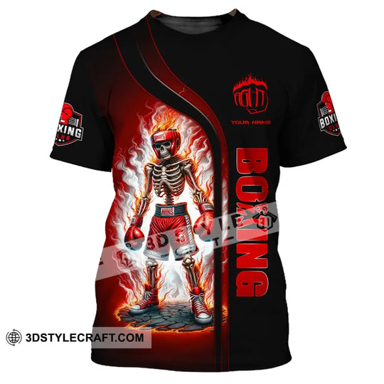 Man Shirt, Custom Name Boxing Shirt, Boxing Fire, Boxing Polo Long Sleeve, Gift for Boxing Lover style option 2