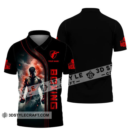 Man Shirt, Custom Name Boxing Shirt, Boxing Lover Hoodie Shirt Polo Long Sleeve, Gift for Boxing Players style option 4
