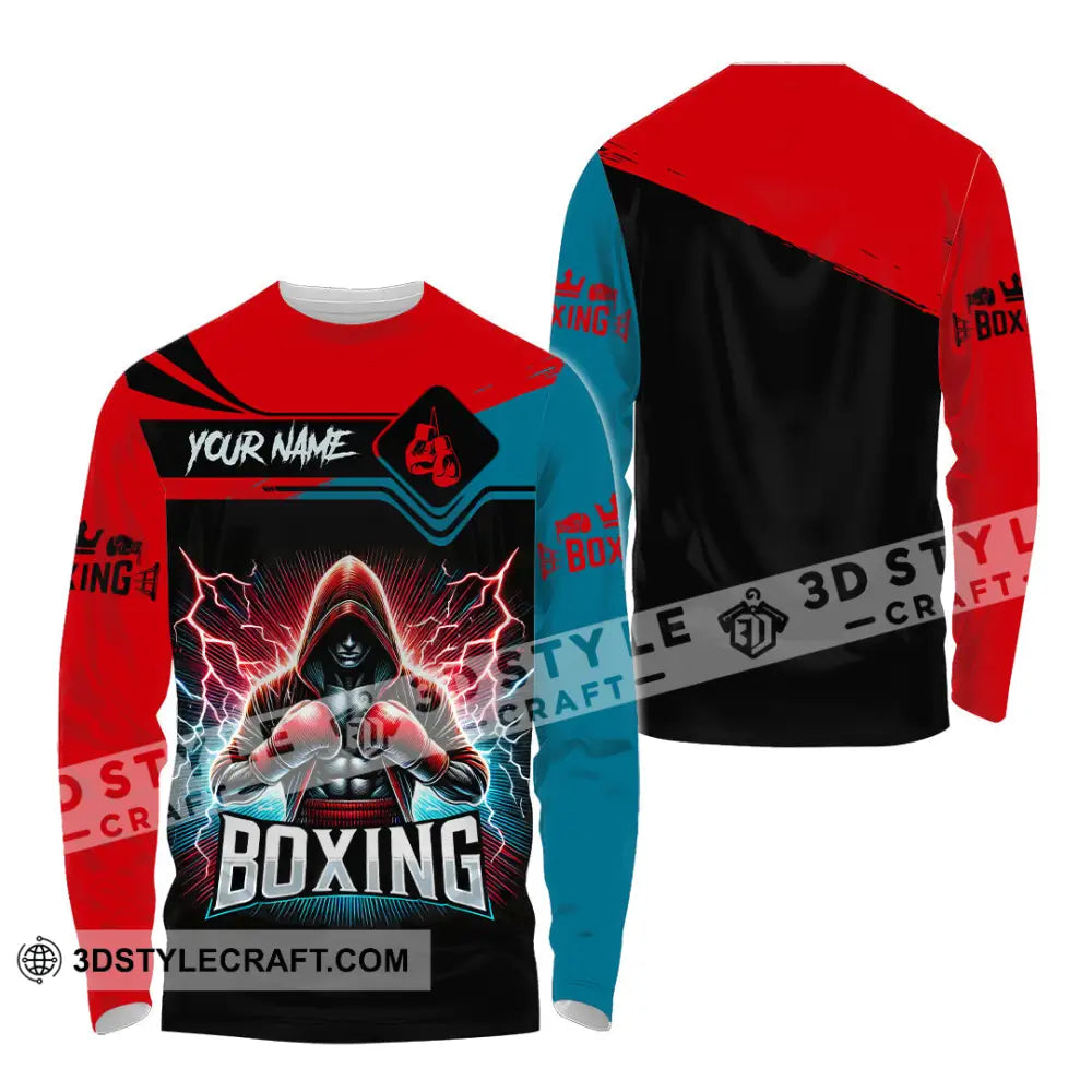 Man Shirt Custom Name Boxing Lover Hoodie Polo Long Sleeve Gift For Players / S T-Shirt