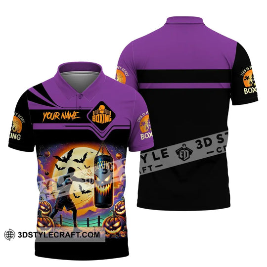 Man Shirt, Custom Name Boxing Shirt, Boxing Polo Long Sleeve, Gift Boxing Players style option 4