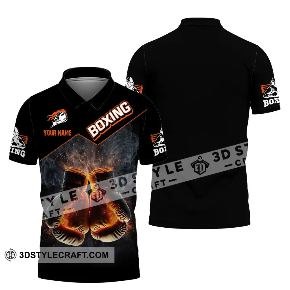 Man Shirt Custom Name Boxing Polo Long Sleeve Gift Players / S T-Shirt