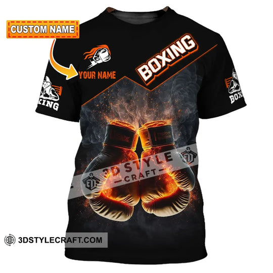 Man Shirt, Custom Name Boxing Shirt, Boxing Polo Long Sleeve, Gift Boxing Players style option 1