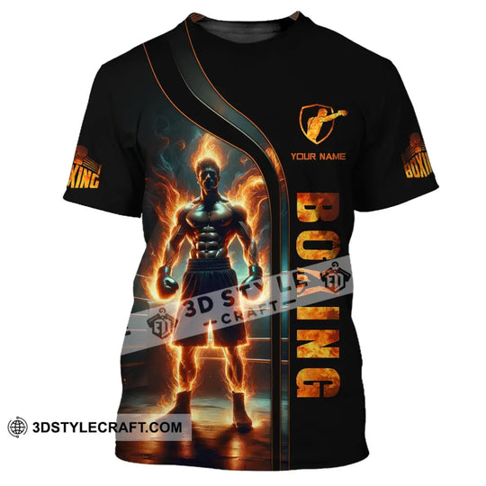 Man Shirt, Custom Name Boxing T-Shirt, Gift for Boxing Lover, Boxing Hoodie Polo Shirt style option 2