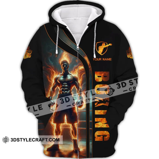 Man Shirt, Custom Name Boxing T-Shirt, Gift for Boxing Lover, Boxing Hoodie Polo Shirt style option 3