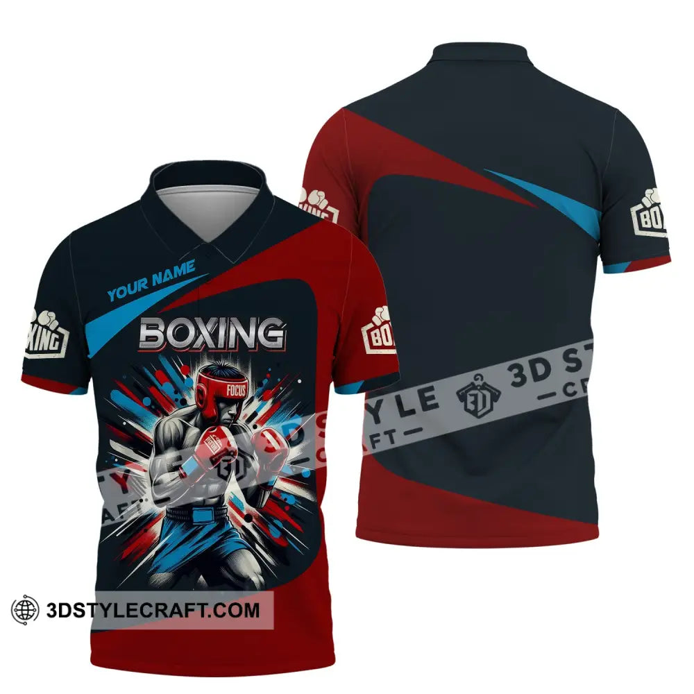 Man Shirt Custom Name Boxing T-Shirt Gift For Lover Polo / S