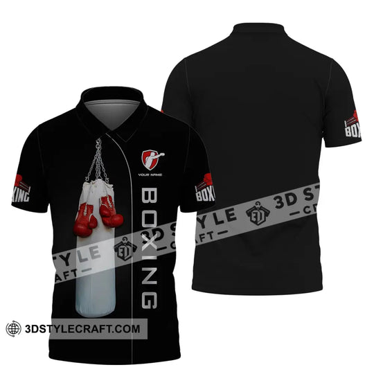 Man Shirt, Custom Name Boxing T-Shirt, Boxing Hoodie Polo Shirt, Gift for Boxing Lover style option 4