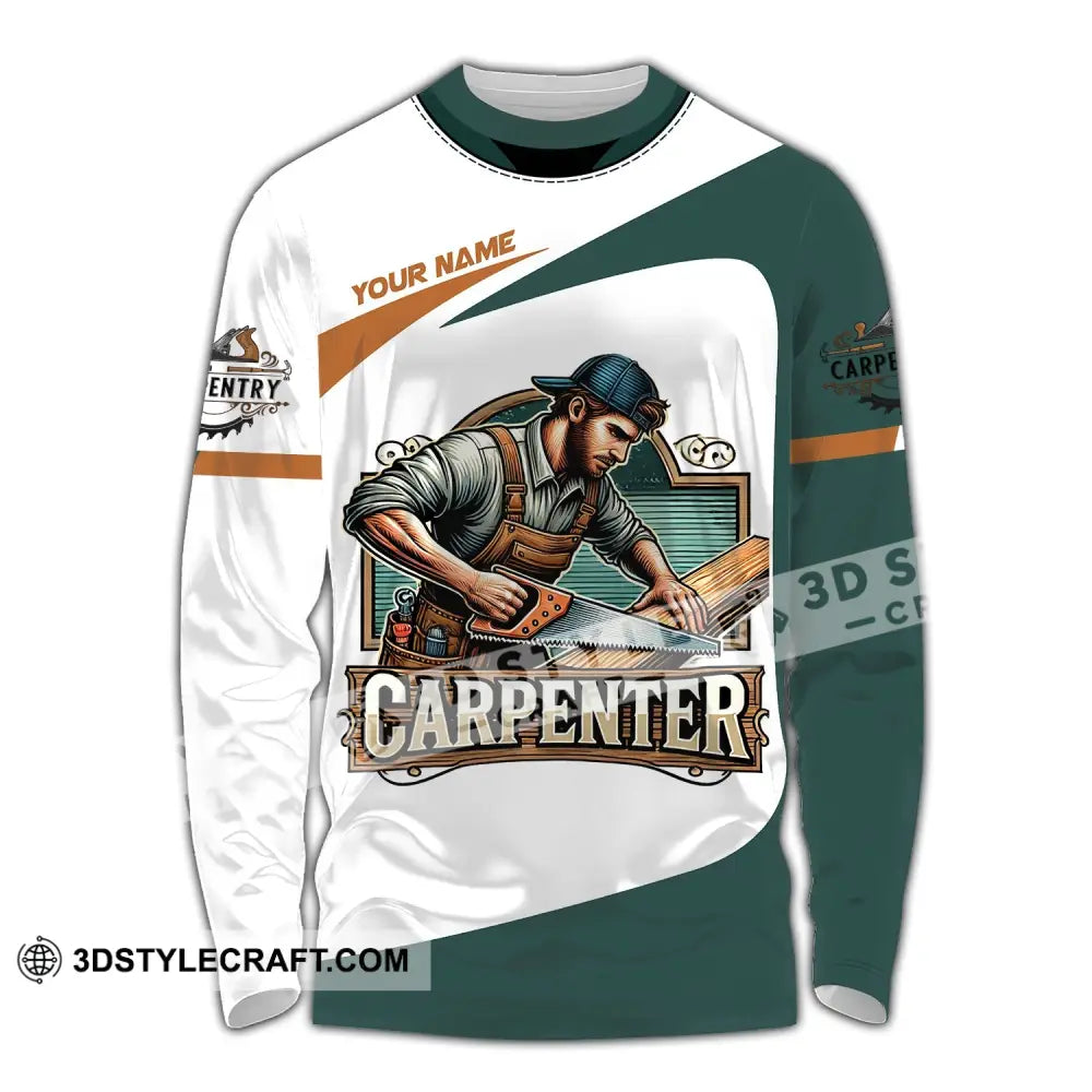 Man Shirt Custom Name Carpenter Hoodie Polo Long Sleeve / S T-Shirt