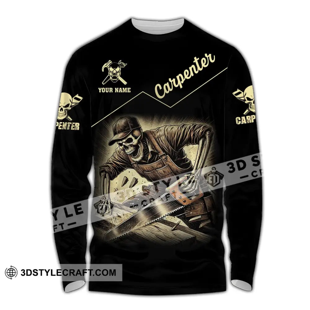 Man Shirt Custom Name Carpenter Hoodie Polo Long Sleeve / S T-Shirt