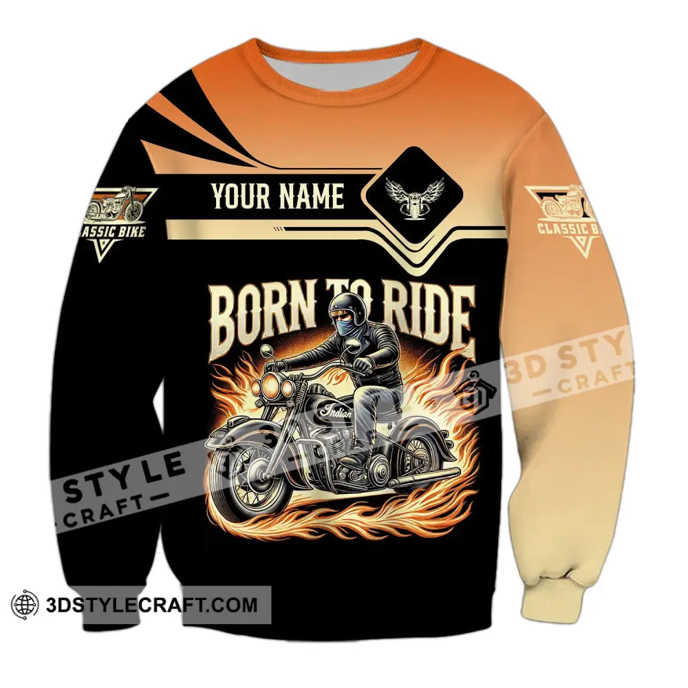 Man Shirt Custom Name Classic Bike Motorcycle T-Shirt Hoodie Long Sleeve / S T-Shirt