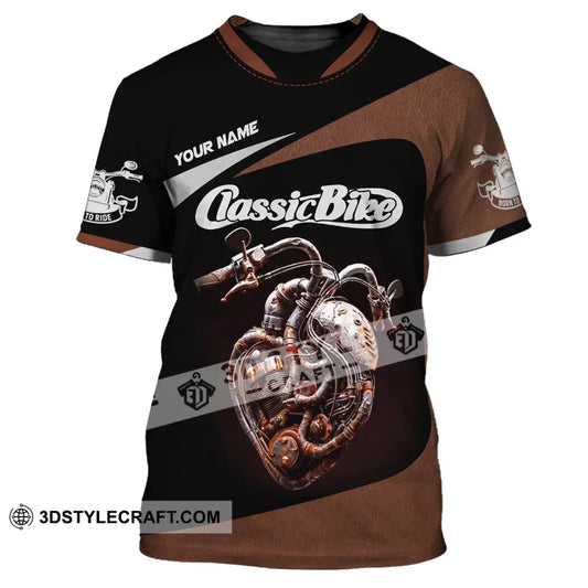 Man Shirt Custom Name Classic Bike Motorcycle T-Shirt Hoodie Long Sleeve / S T-Shirt