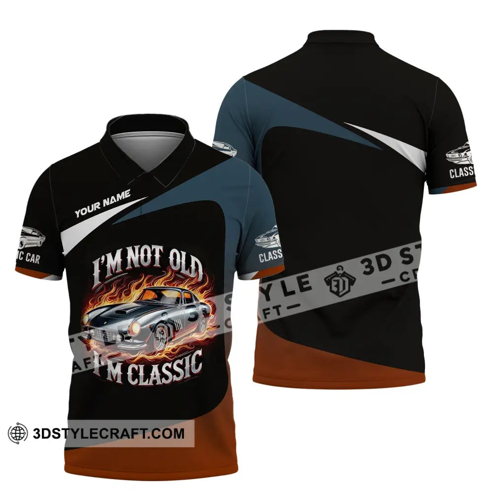 Man Shirt Custom Name Classic Car Lover T-Shirt Polo / S T-Shirt