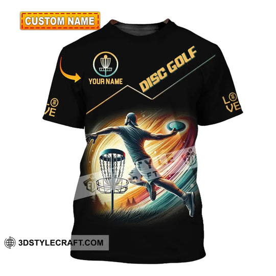 Man Shirt, Custom Name Disc Golf Shirt, Disc Golf T-Shirt Hoodie Long Sleeve Shirt style option 1
