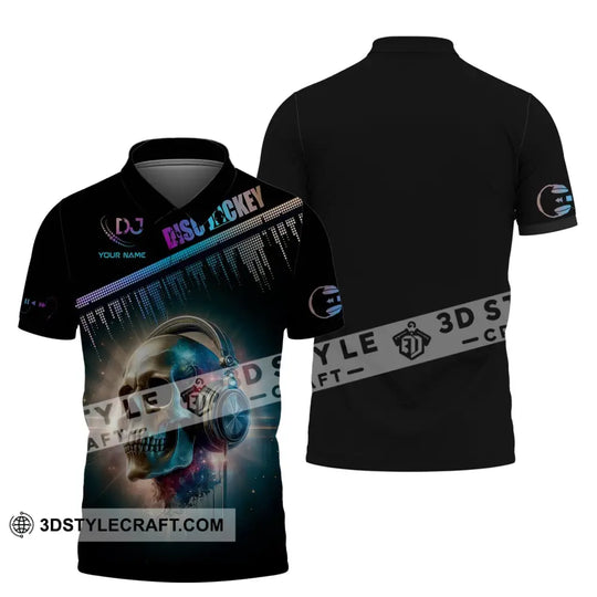 Man Shirt, Custom Name Disc Jockey T-Shirt, Music Lover Shirt, DJ Skull, Gift For DJ style option 4