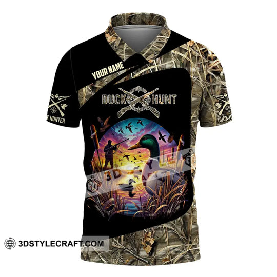 Man Shirt, Custom Name Duck Hunter Shirt, Duck Hunting T-Shirt Hoodie Long Sleeve Shirt style option 4