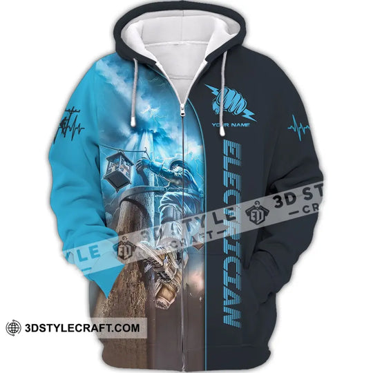 Man Shirt, Custom Name Electrician T-Shirt, Electrician Clothing, Electrical Worker Shirts style option 3