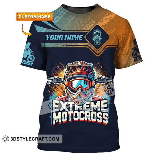 Man Shirt Custom Name Extreme Motocross Moto Cross Gift Polo Hoodie Long Sleeve T-Shirt