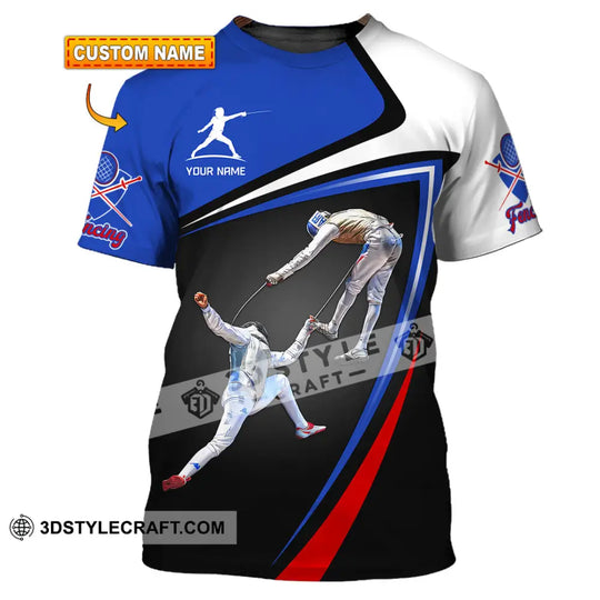 Man Shirt, Custom Name Fencing Shirt, Fencing Sport Tee, Gift for Fencing Lover style option 1