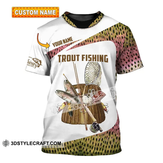 Man Shirt Custom Name Fishing Lover Trout Hoodie Polo Long Sleeve T-Shirt