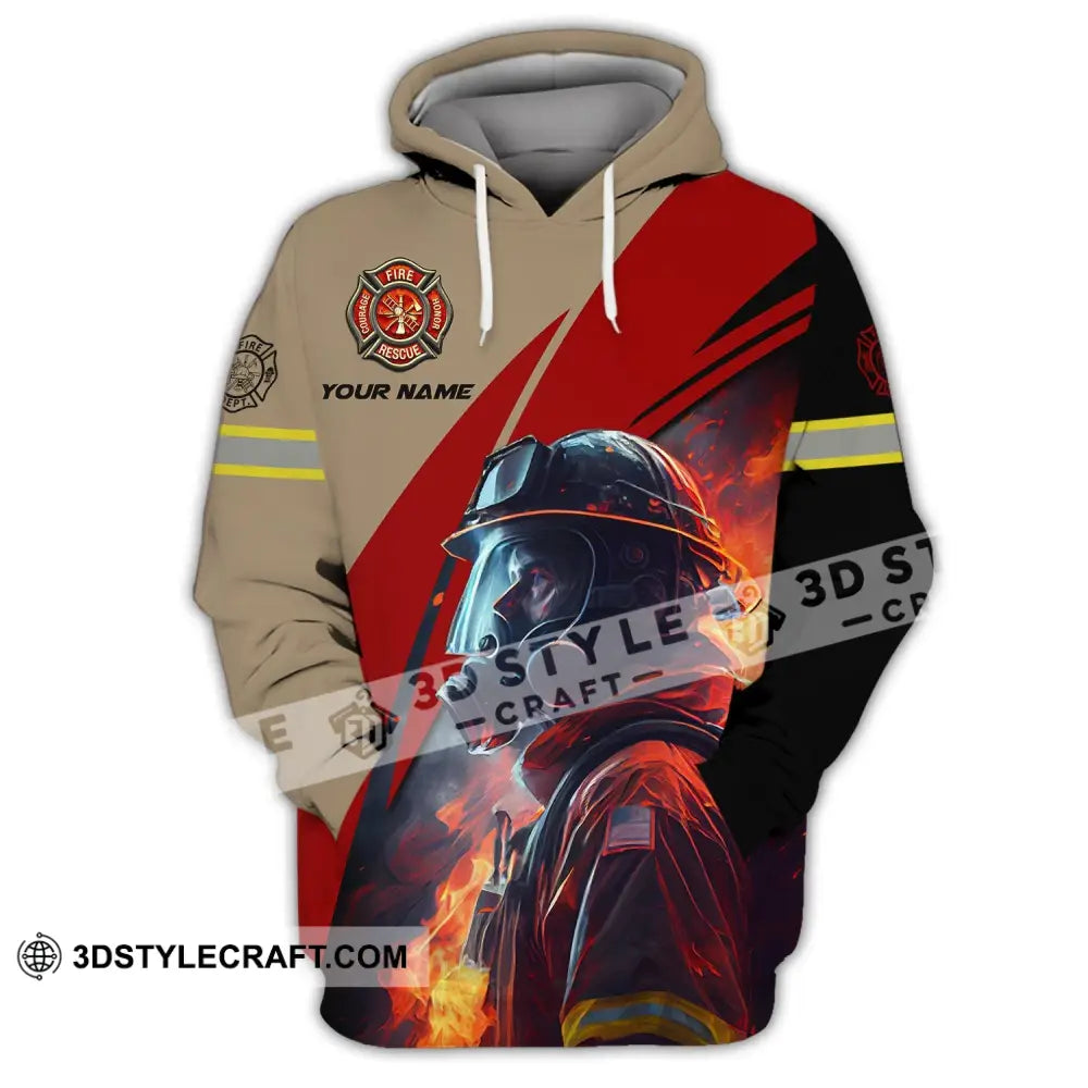 Man Shirt Custom Name For Firefighter T-Shirt Polo Hoodie / S T-Shirt