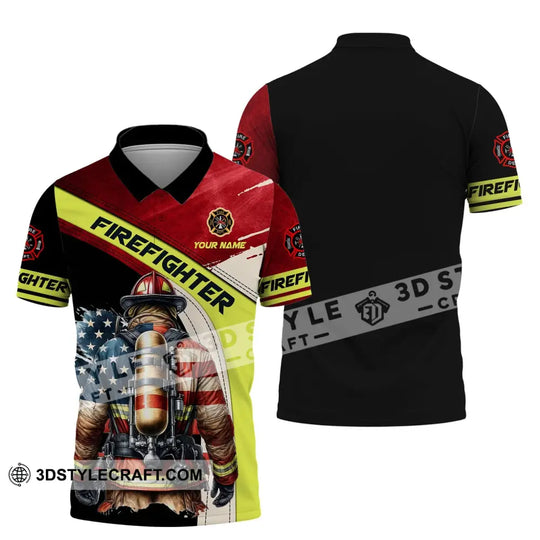 Man Shirt, Custom Name Shirt for Firefighter, Firefighter T-shirt, Firefighter Polo Shirt style option 4